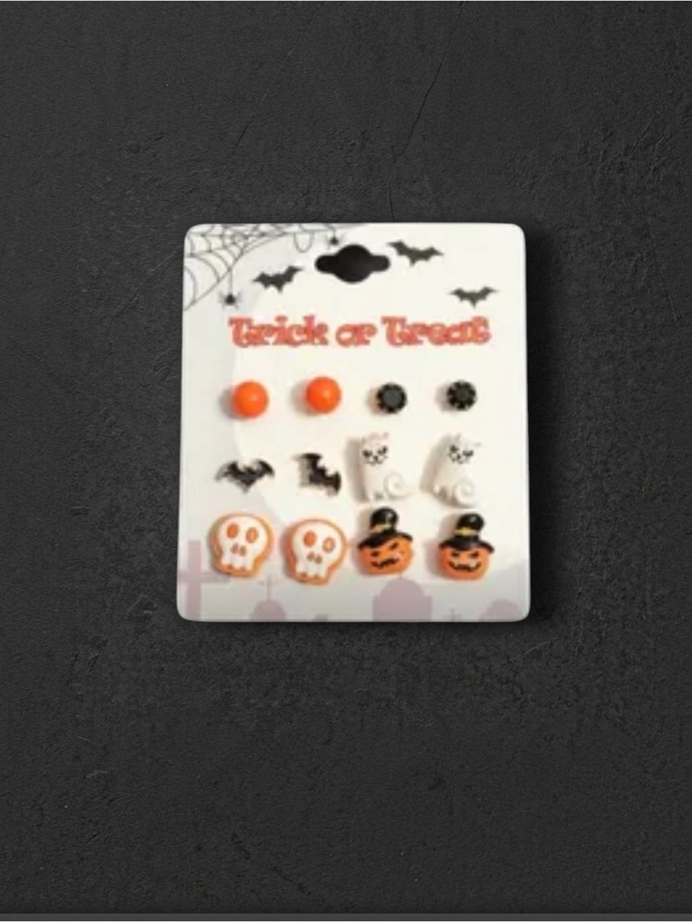 New Women’s/ Girls Halloween theme Set of 6 Pairs Earrings Set Trick or Treat